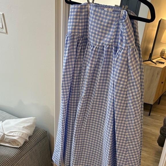 TCEC Dresses & Skirts - TCEC Light Blue Gingham A-Line Skirt